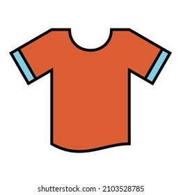 Tshirt clothing fashion icon with blue and orange color vector design symbol illustration