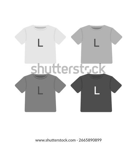 T-shirt clothing size notation (L) illustration set material