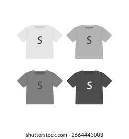 T-shirt clothing size notation (S) illustration set material