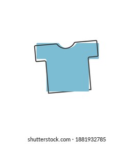 T-shirt clothing vector icon on cartoon style on white isolated background.