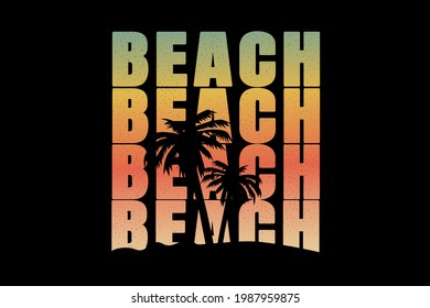 T-shirt coconut tree beach sunset