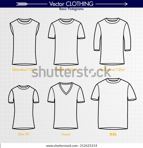 Tshirt Collection Sleeveless Regular Long Sleeve Stock Vector (Royalty ...