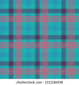 T-shirt color seamless vector pattern. Flannel fabric texture. Checkered textile background