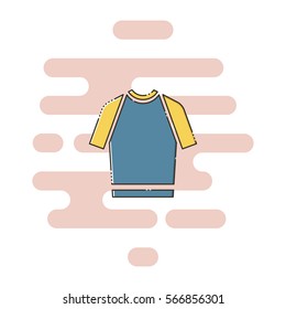 T-shirt color thin line icon. Mbe minimalism style