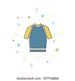 T-shirt color thin line icon.Vector illustration