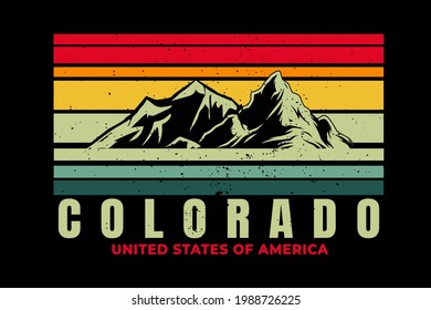T-shirt colorado mountain beautiful retro style
