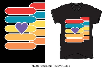 T-Shirt colorful design, apparel design, illustration design