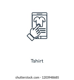 Tshirt concept line icon. Linear Tshirt concept outline symbol design. This simple element illustration can be used for web and mobile UI/UX.