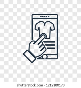 Tshirt concept vector linear icon isolated on transparent background, Tshirt concept transparency concept in outline style