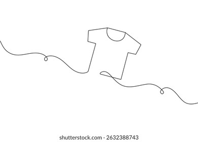 Tshirt continuous one line drawing minimalist vector design