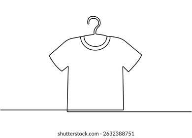 Tshirt continuous one line drawing minimalist vector design