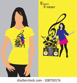 T-shirt with dance illsutration