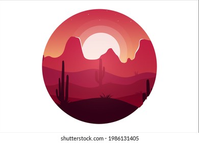 Vista panorámica del paisaje naranja del desierto de las camisetas 