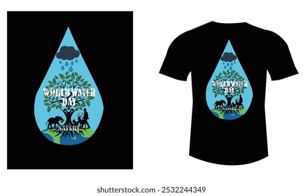 T-shirt design about World Water Day