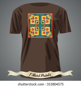 T-shirt design with abstract dotted pattern 