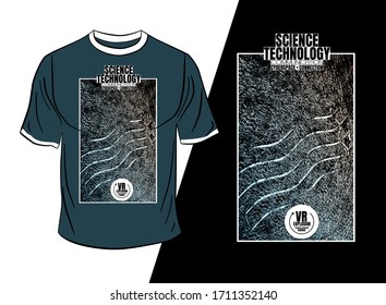 T-shirt design, abstract technology concept with 3D rendering background