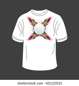 T-shirt design with abstract technology. Vector illustration