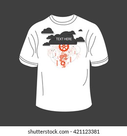 T-shirt design with abstract technology. Vector illustration