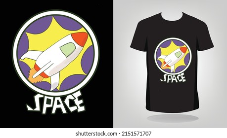 tshirt design apollo and space typhography on black tshirt 
