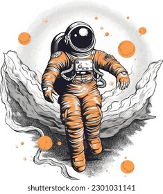 Tshirt Design - Astronaut Paint in Space