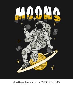 Tshirt design astronaut Vector art, illustration, and graphic