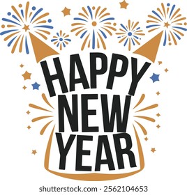 T-shirt design based on new year celebration