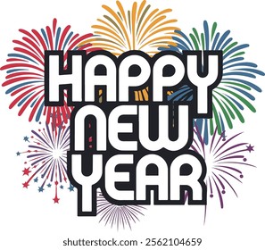 T-shirt design based on new year celebration