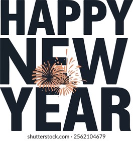 T-shirt design based on new year celebration