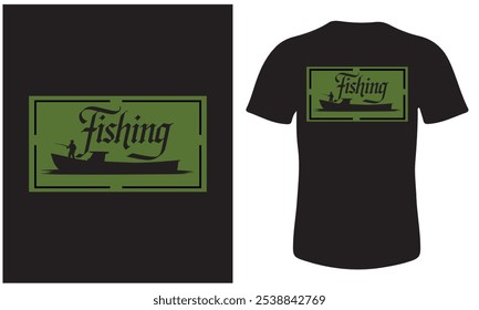 T-shirt design with a beautiful art and calligraphy about fishing.