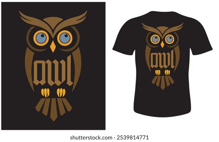 T-shirt design with a beautiful art and illustration about owl.