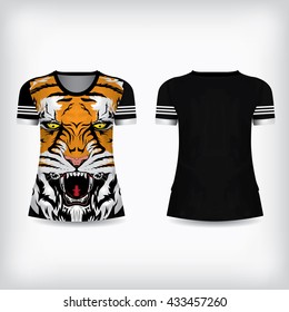 t-shirt design big face tiger