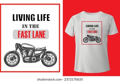 t-shirt design bike fast lane