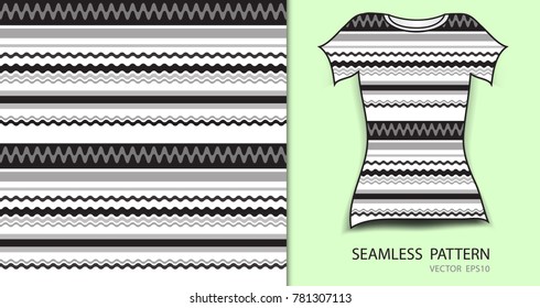 T-shirt design, Black seamless pattern vector illustration, fabric texture, patterned clothing, abstract background
