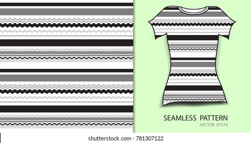 T-shirt design, Black seamless pattern vector illustration, fabric texture, patterned clothing, abstract background
