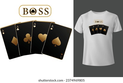 t-shirt design Boss  of Card`s  
