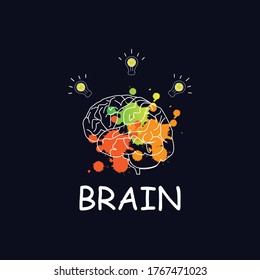 T-Shirt Design - T-Shirt Design -Brain, tee-shirt print or other apparel design.