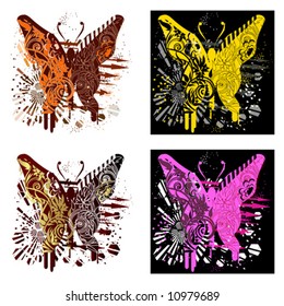 T-shirt design butterfly_Tekhno- gold glamur- emo- classic