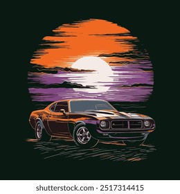 T-Shirt carro de design no deserto