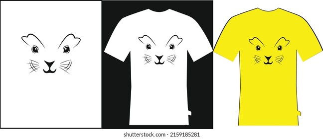 Camiseta Diseño gato para impresión