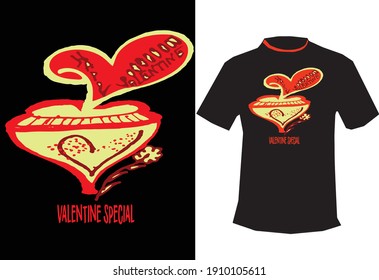 T-Shirt design for celebrating Valentine Day. 