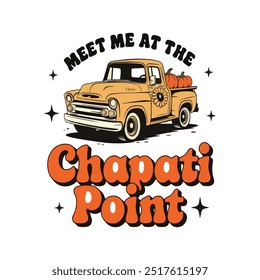 t-shirt design with chapati point vector