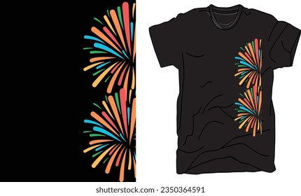 T-Shirt design colorful shapes modern design, apparels design, illustration design.