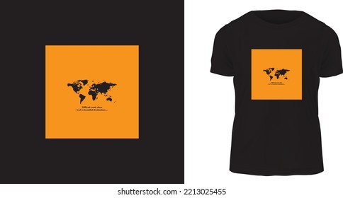 concepto de diseño de camisetas, carreteras difíciles a menudo conducen a destinos hermosos...