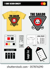 T-Shirt Design concept / Sailor Print Design, vector illustration