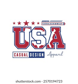 T-shirt design with creative vector usa writing
