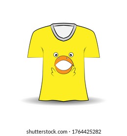 t-shirt design with cute animal face illustration. Kids apparel vector design