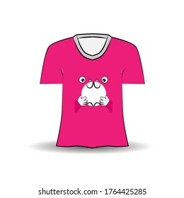 t-shirt design with cute animal face illustration. Kids apparel vector design
