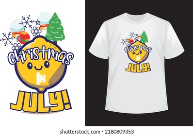 T-shirt Design. Cute Character on Shirt. Christmas