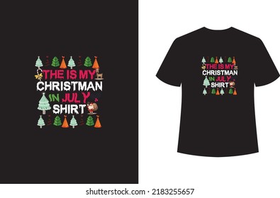 T-shirt Design. Cute Character on Shirt. Christmas
