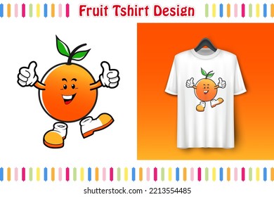 T-shirt design, Cute Fruits Character on Shirt, Hand drawn colorful vector illustration, Cartoon style